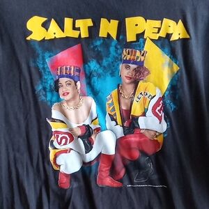 Salt & Pepa Tshirt! Brand New, No Tag.Lee Black Graphic Tee with Colorful Design